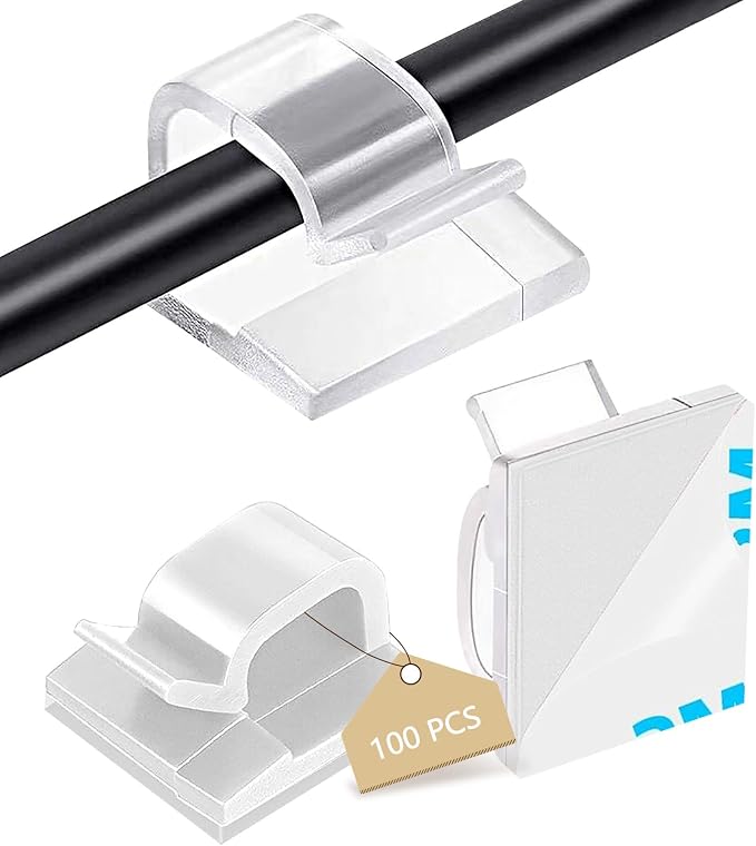 100PCS Cable Clips, Abnii Adhesive Wire Clips Cord Organizer, Strong Cable by Abnii