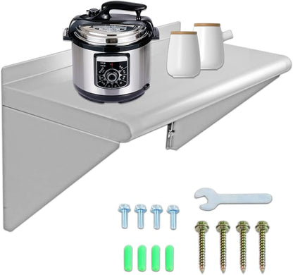 12''x24'' Wall Mounted Stainless Steel Shelf NSF Commercial Metal Wall Mount - Image 4