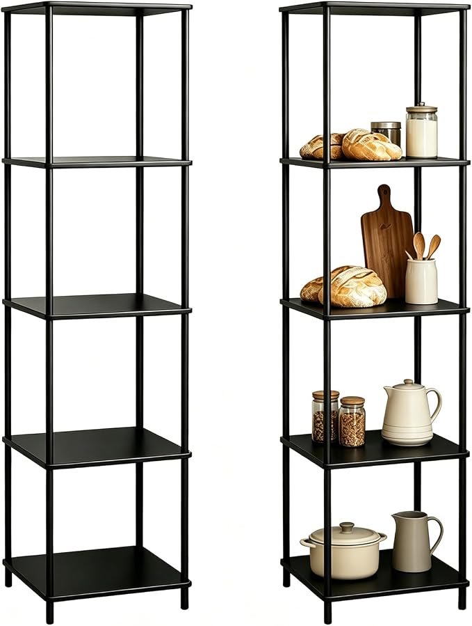 5 Tier Corner Bookshelf, Wooden Standing Shelf Unit - Image 9