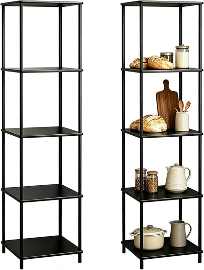 5 Tier Corner Bookshelf, Wooden Standing Shelf Unit - Image 9