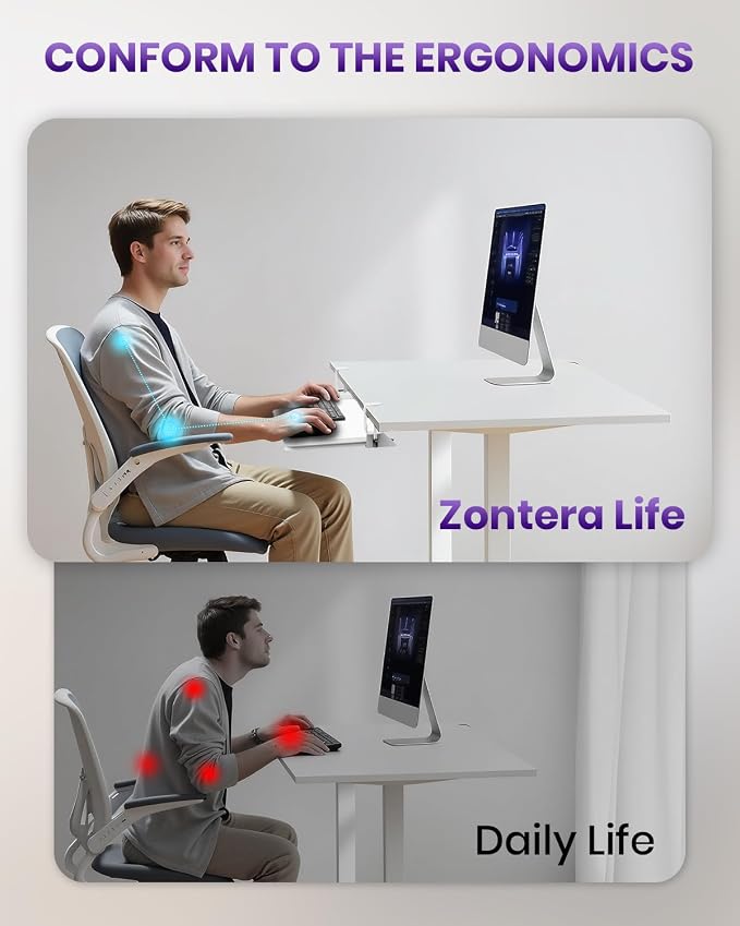 Ergonomic Mouse & Keyboard Tray Under Desk, Pull Out - Image 3
