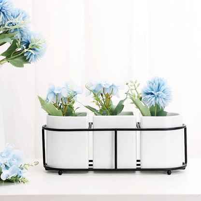 Buyajuju 3 Piece Porcelain Flatware Holder Caddy - Image 5