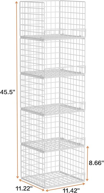 5-Tier Stackable Closet Organizers and Storage Baskets, Closet Shelf Organizer - Image 9