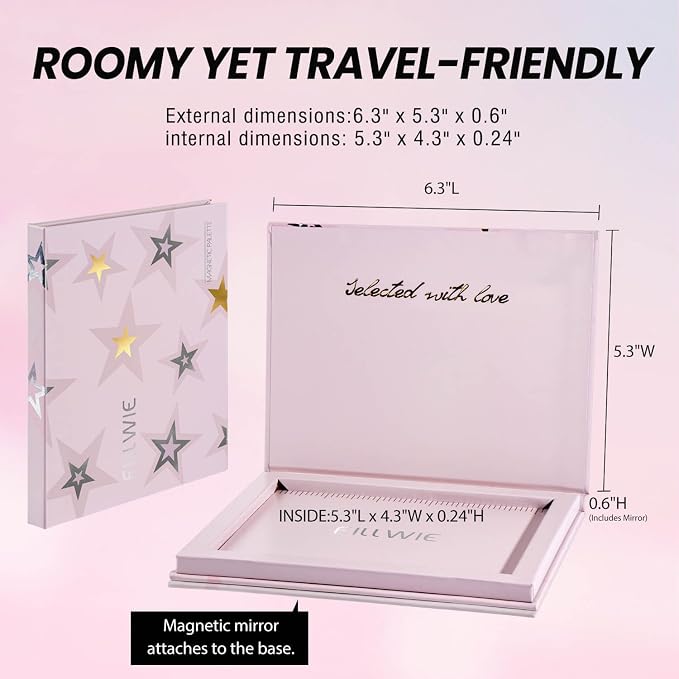 Pink Empty Refillable Magnetic Makeup Palette - Image 4