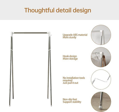 Clothes Drying Rack Foldable, Stainless Steel Portable Clothes Rack Collapsible - Image 7