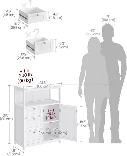 VASAGLE Floor Storage Cabinet, Freestanding Storage Unit - Image 3