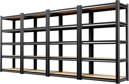 4 Pack Garage Shelving Heavy Duty 5-Tier Storage Shelves, Adjustable Shelving by AOAORGG