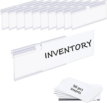 50PCS Basket Bin Labels Clip On, ChanQnTon Clear Plastic Label Holders by ChanQnTon