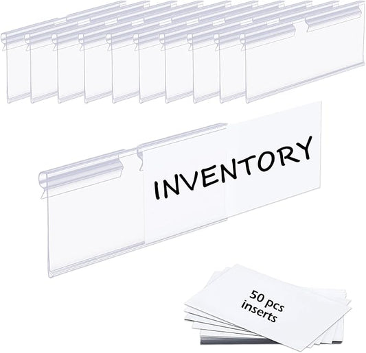 50PCS Basket Bin Labels Clip On, ChanQnTon Clear Plastic Label Holders by ChanQnTon