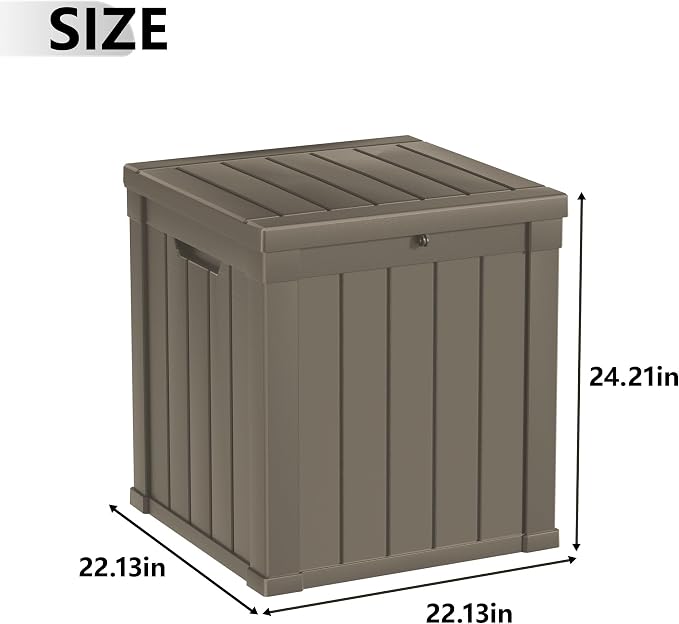 50 GallonOutdoor Storage Box, Resin Deck Boxes Waterproof, IndoorOutdoor Bin - Image 4