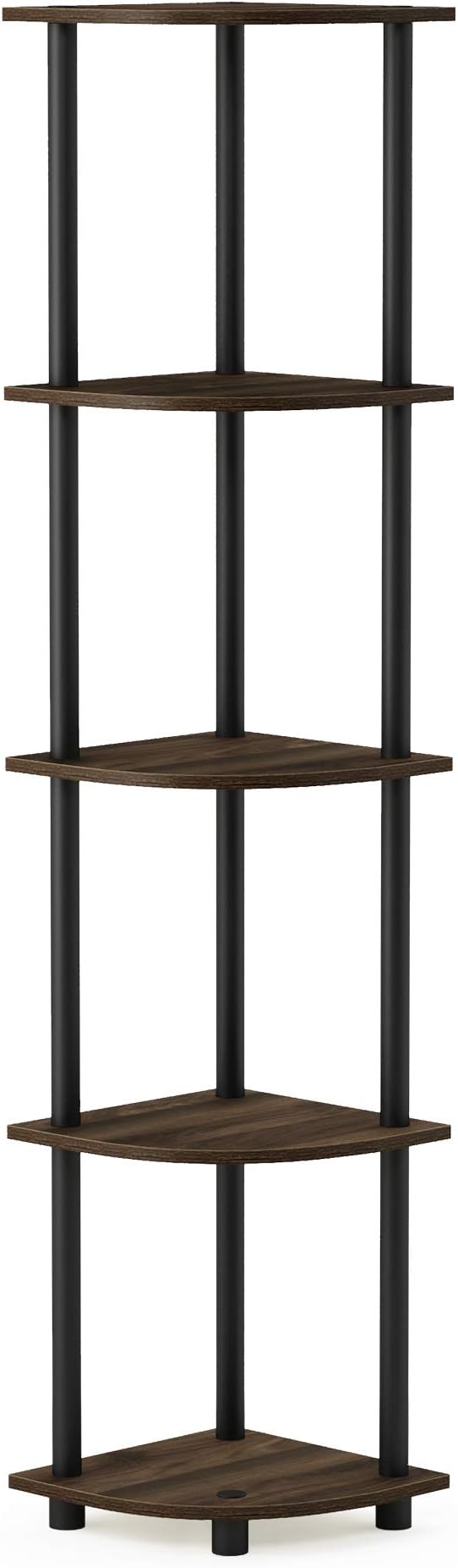 Furinno TURN-N-TUBE Corner Shelf, 5-Tier Corner Bookshelf, Open Storage Shelves - Image 8