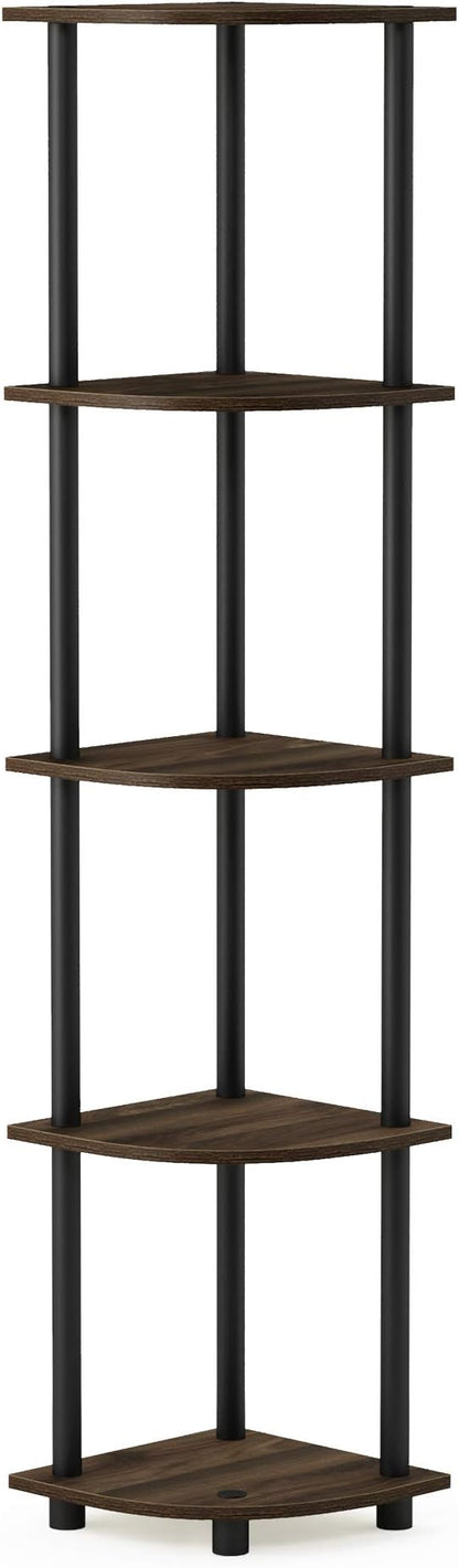 Furinno TURN-N-TUBE Corner Shelf, 5-Tier Corner Bookshelf, Open Storage Shelves - Image 8