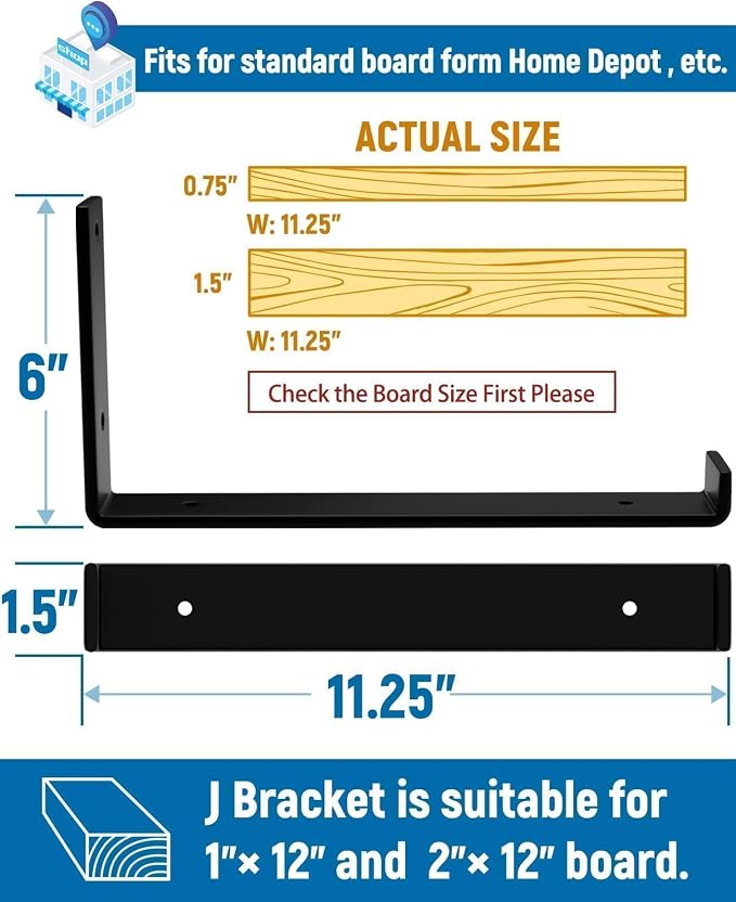 LEOPO Shelf Brackets 12 inch - Image 3