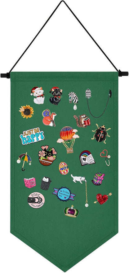 Wall Hanging Brooch Jewelry Storage Case Canvas Display Stand Enamel Pin by YeeMan