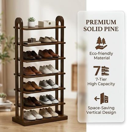 43.7" Wooden Shoe Rack - Image 7