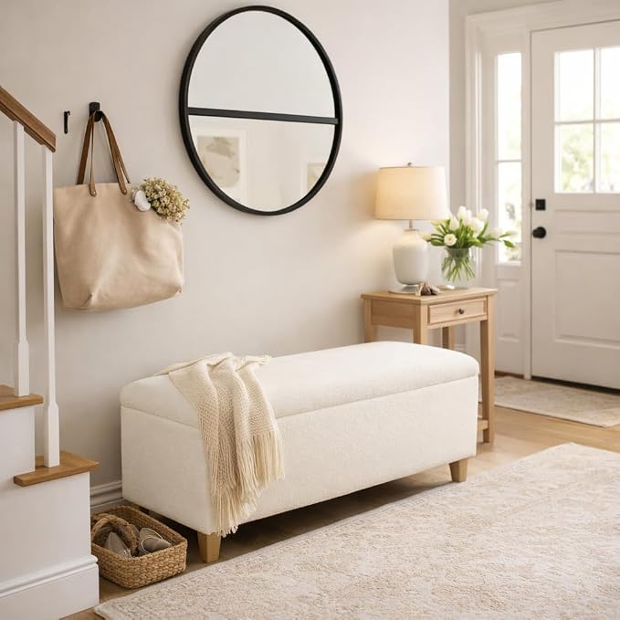 HomePop Storage Bench, Pearl Cream - Image 4