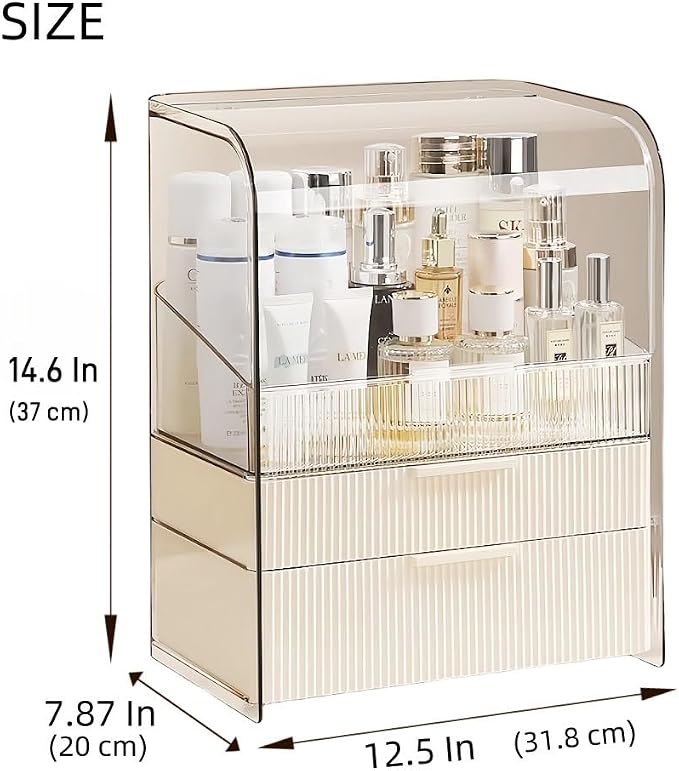Makeup Storage Organizer Box Large Cosmetic Display Cases Dustproof and - Image 6