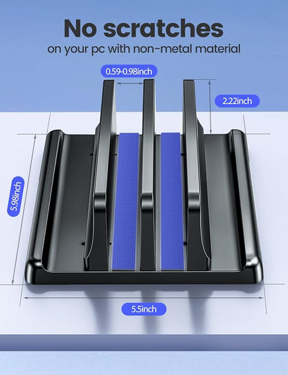 Vaydeer Vertical Laptop Stand for Desk, Dual Slots Plastic Laptop Holder - Image 5