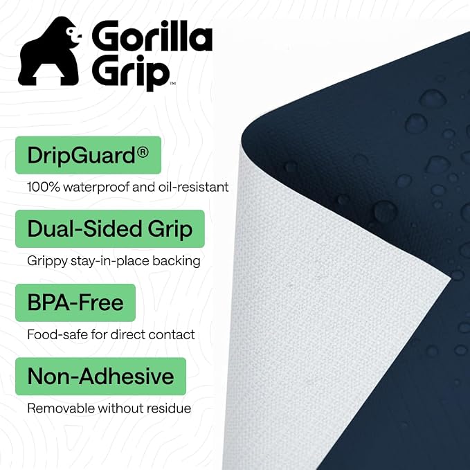 GORILLA GRIP DripGuard Shelf Liner, Non-Adhesive Drawer and Kitchen Cabinet - Image 2