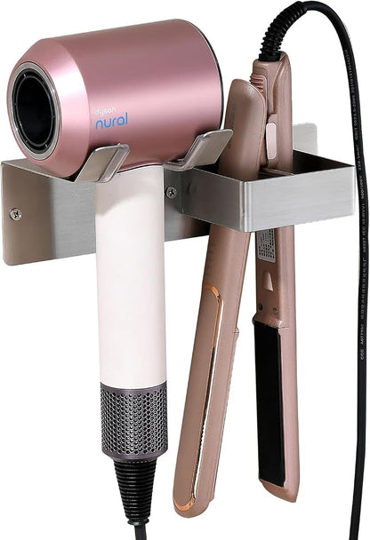 Hair Dryer Holder Wall Mounted, Stainless Steel Blow Dryer Holder by BANJEKT