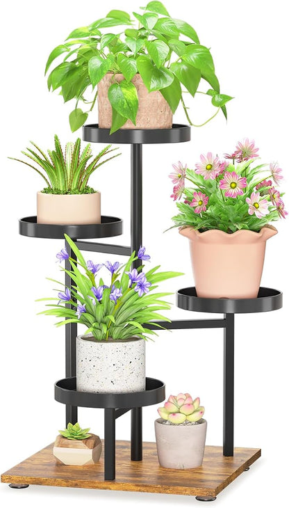 LASZOLA Black 4 Tier Plant Stand Indoor Heavy Duty Rack by LASZOLA