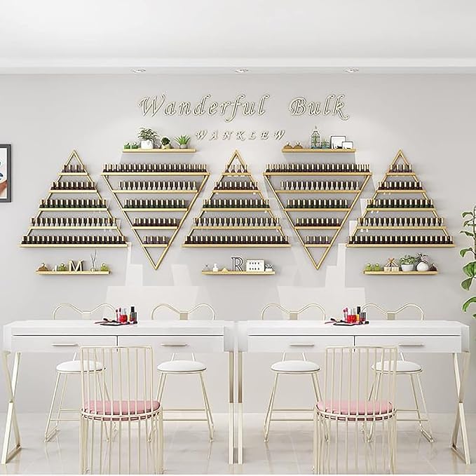 Wall Mounted Shelf Nail Polish Bottle Display Rack, Triangular Essential Oil - Image 3