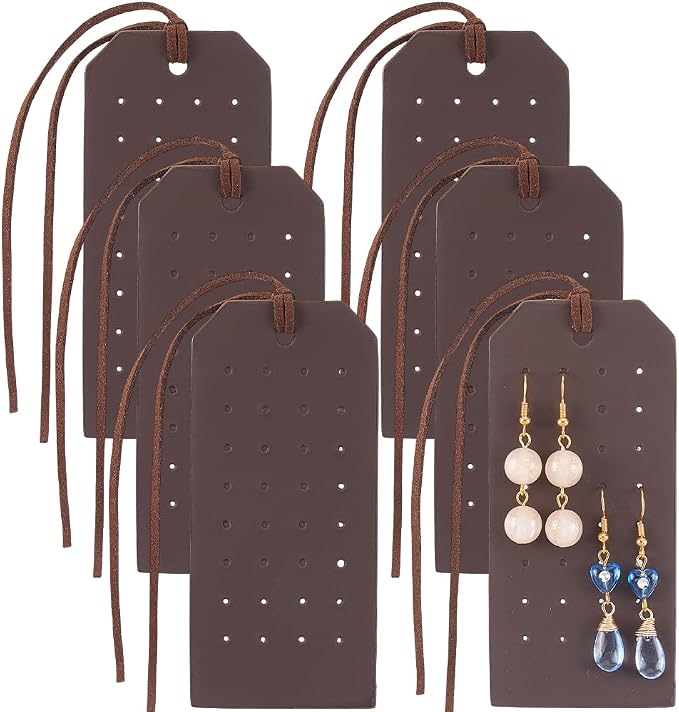 6PCS Pierced Leather Earring Displays Card 1.2mm 32 Holes Portable Jewelry by QUALITYCALFOVERA