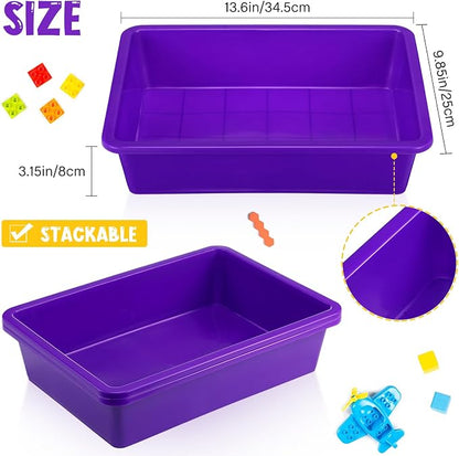 Hoteam 10 Pcs Flat Storage Organizer Tray Bin Paper Tray - Image 3