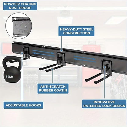 48" Industrial-Grade Wall-Mounted Garage Tool Organizer Heavy-Duty Steel Frame - Image 4