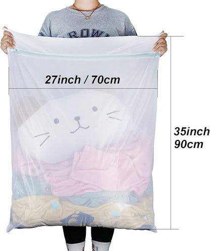 Tenn Well 2Pk 35x27" Large Mesh Laundry Bags Fine Net Washable - Image 2