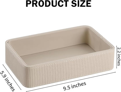 PU Leather Valet Tray Organizer, Small Nightstand Organizer Bedside Desktop - Image 7