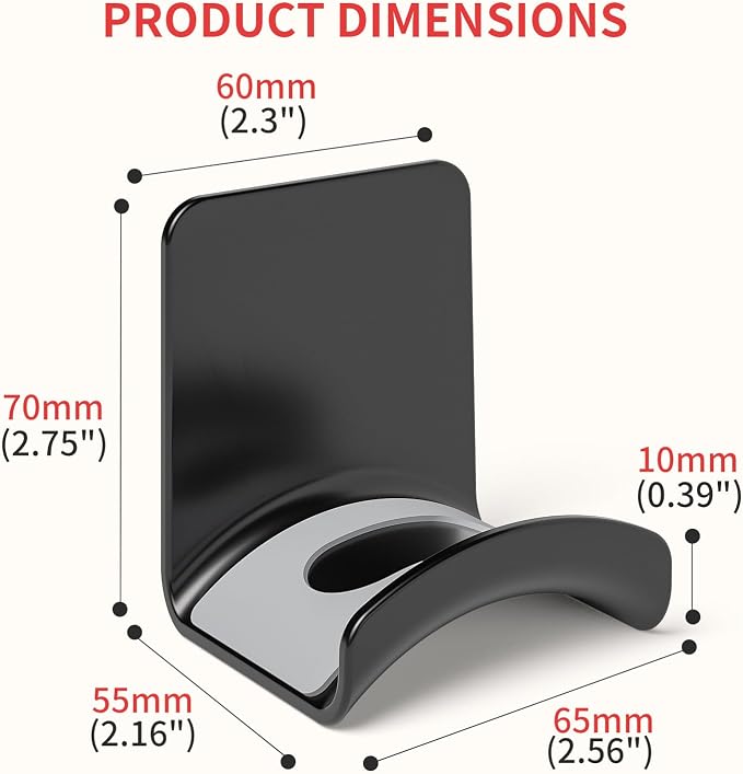 Headphone Wall Mount Mini Headphone Hook Holder - Image 6