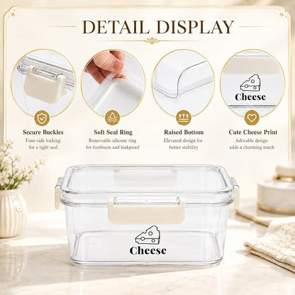 Cheese Container for Refrigerator, BPA-Free Deli Meat Storage Containers - Image 3