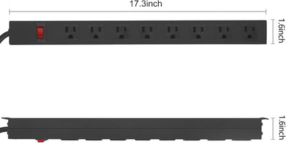 4Pack Metal 8 Outlet Mountable Power Strip, Wall Mount Outlet Heavy Duty - Image 2