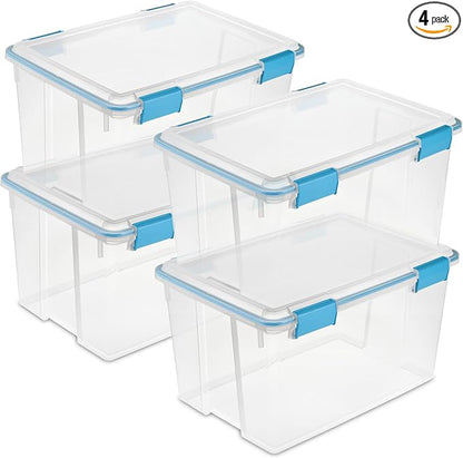 Sterilite 4-Pack Gasket Box, Weather-Resistant Storage Bins by Sterilite