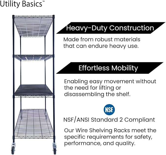 NSF Commercial 4-Tier Wire Shelving - Image 10