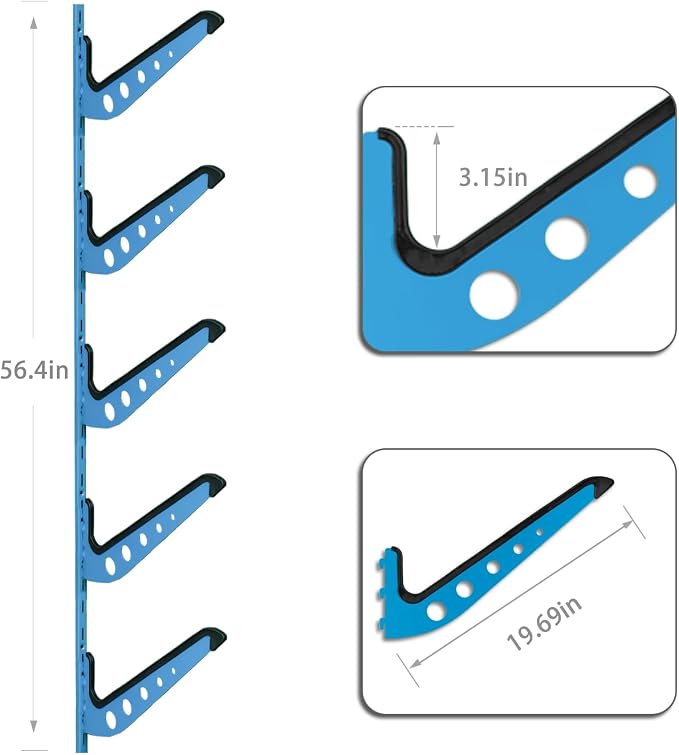Snowboard Wall Mount, Adjustable 5/6 Board Surfboard Rack, Surfboard Wall - Image 4
