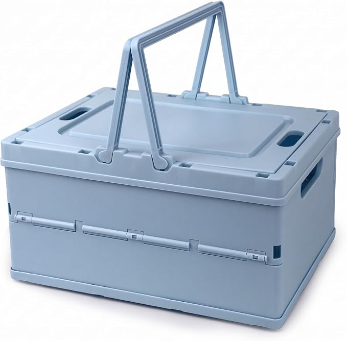Collapsible Storage Crate, Foldable Plastic Basket by Vivikivi