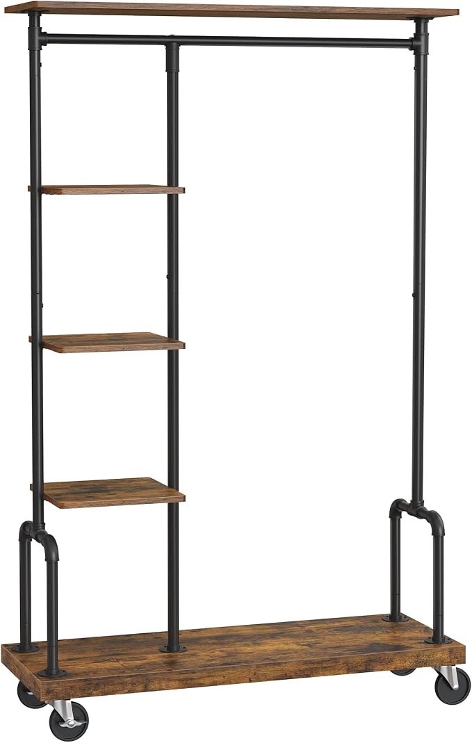 VASAGLE Clothes Rack, Clothing Garment Rack on Wheels, Rolling Clothes Organizer by Unknown
