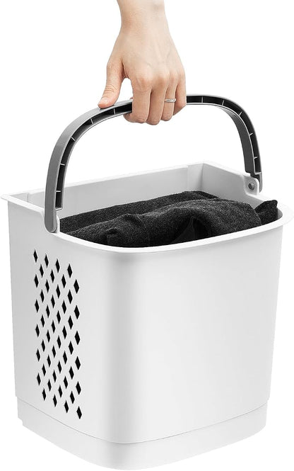 2-Tier Laundry Basket, 3 Basket Shelf Movable Household Bathroom Rolling Cart - Image 4