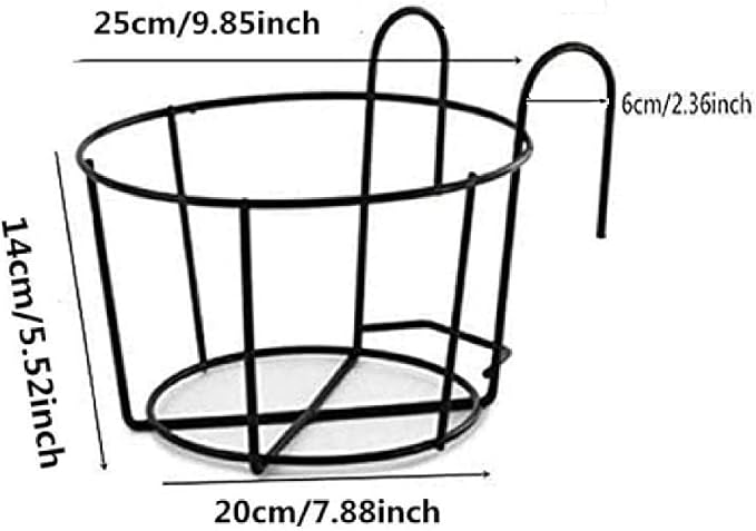 4 Pack Hanging Planters for Railings Rail Planter Hanging Baskets Flower Pot - Image 2