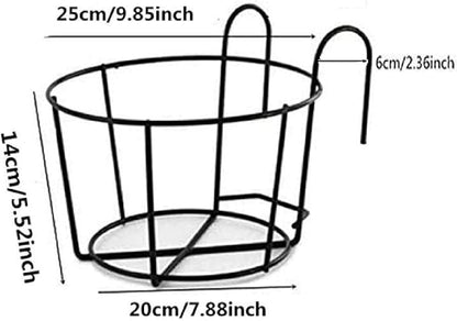 4 Pack Hanging Planters for Railings Rail Planter Hanging Baskets Flower Pot - Image 2