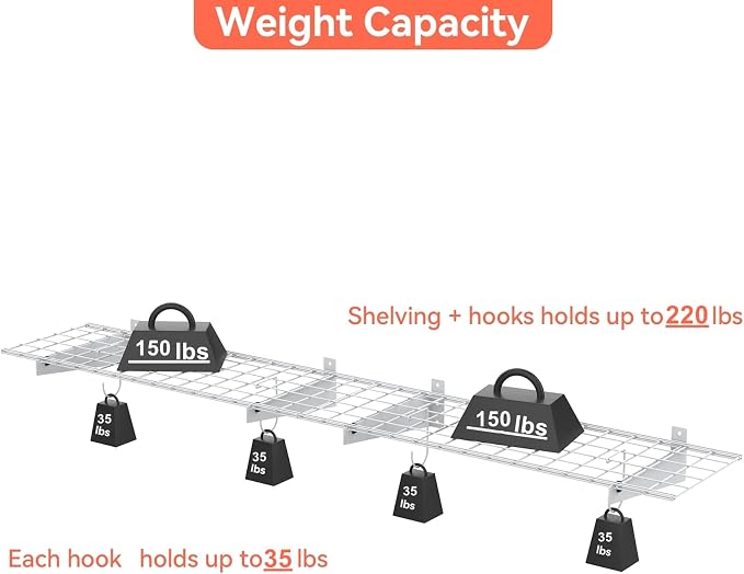 TORACK 2 Pack Garage Storage Wall Shelves - Image 6