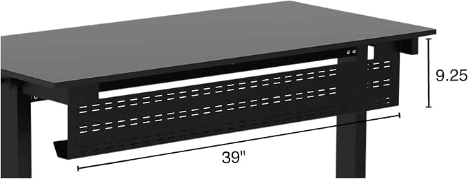 Stand Up Desk Store Under Desk Cable Management Tray Black Horizontal Computer - Image 5