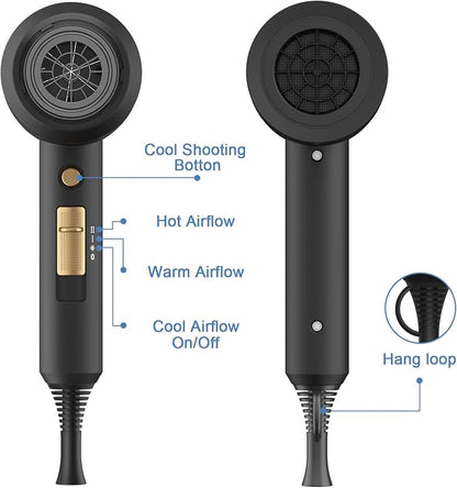 slopehill Professional Ionic Hair Dryer, Powerful 1800W Fast Drying Low Noise - Image 4