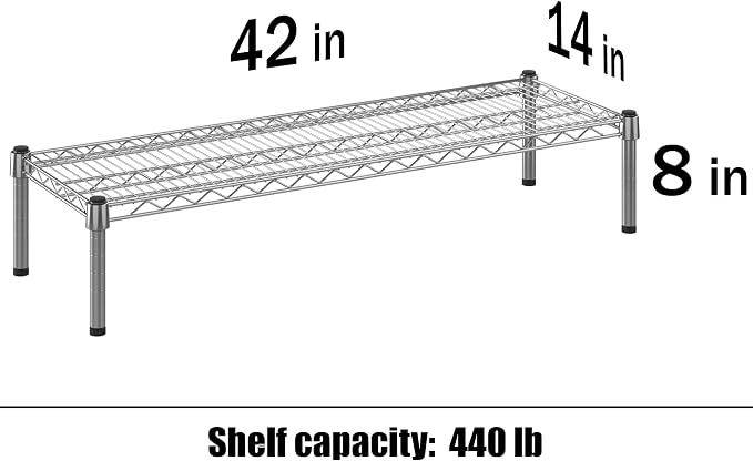 14" Deep x 42" Wide x 8" Height 1-Tier Wire Shelving Kit | NSF Commercial - Image 3