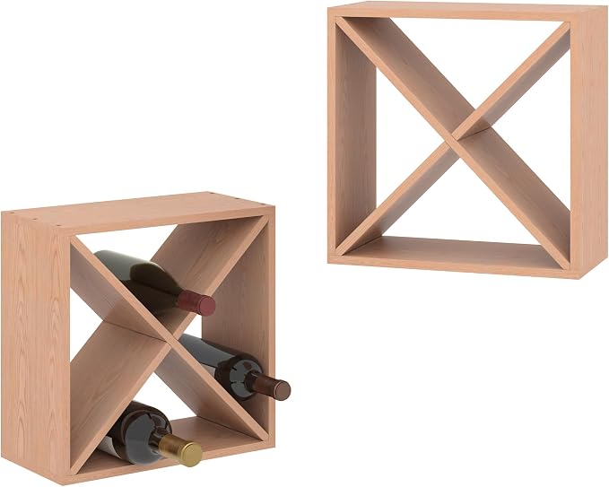 JAXPETY Stackable Wine Rack 48 Bottle Liquor Display Storage Cube Free Standing by JAXPETY