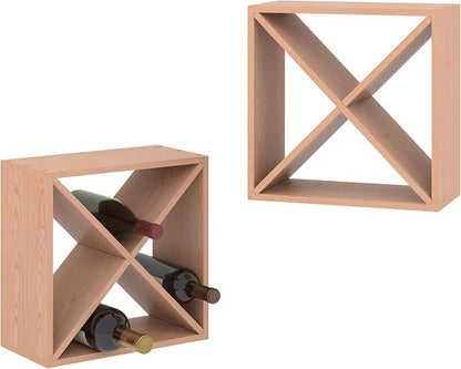 JAXPETY Stackable Wine Rack 48 Bottle Liquor Display Storage Cube Free Standing by JAXPETY