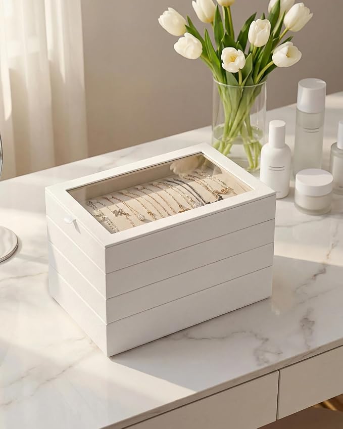 4-Layer Stackable Jewelry Organizer Trays - Image 4