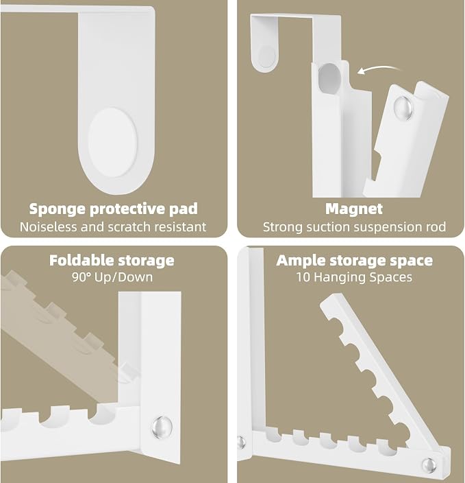 BAKON Over The Door Hanger Folding Clothes Drying Rack, Double Fold Hanging - Image 4
